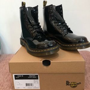 Doc Martens 1460 Patent Leather Lace Up Boots